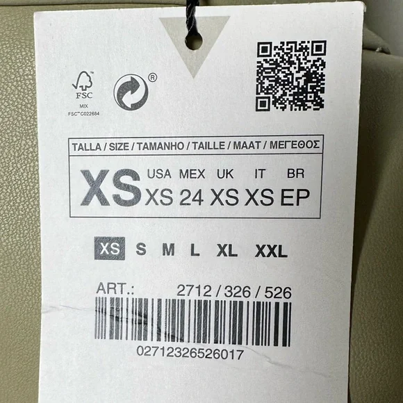 Zara *NWT* Stylish XS vegan leather mini dress - Picture 5 of 6